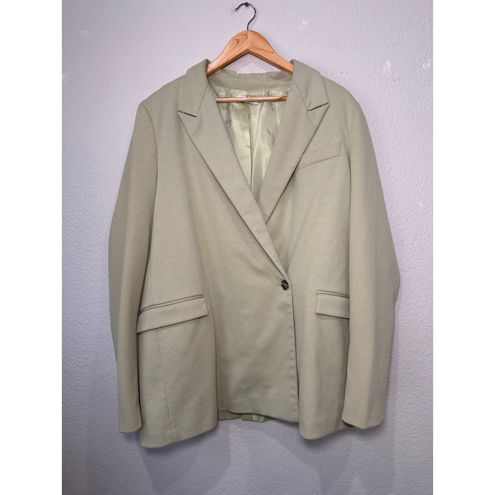 Topshop Sage Green Waffle Texture Oversized Blazer Jacket‎ US 12 Single Button